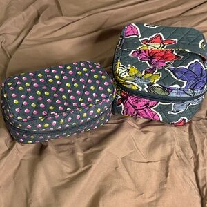 Vera Bradley Floral and Polka Dot Quilted Women's Cosmetic Travel Bags